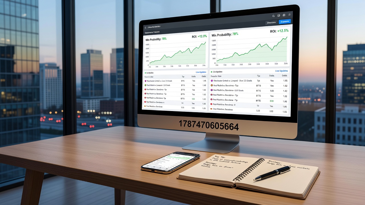 Analysts reviewing tipster performance data on multiple screens with racing and football statistics displayed