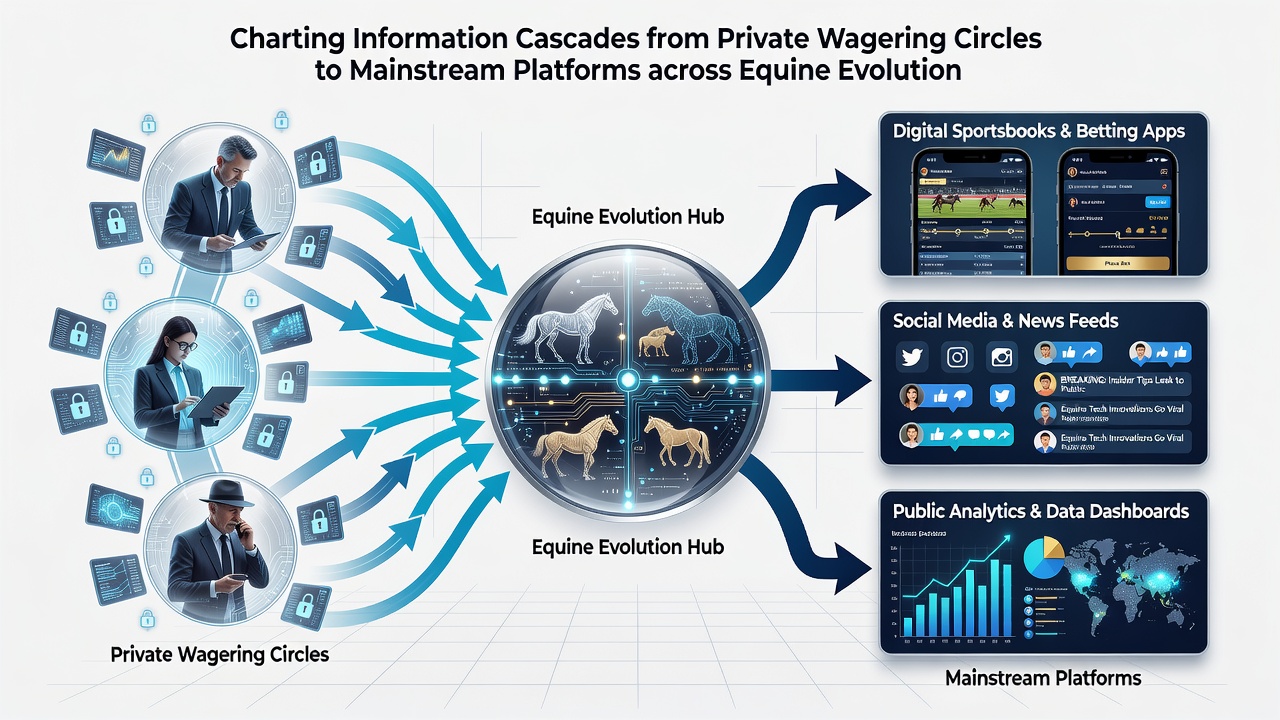 Timeline graphic of betting tip propagation from private groups to mainstream media outlets