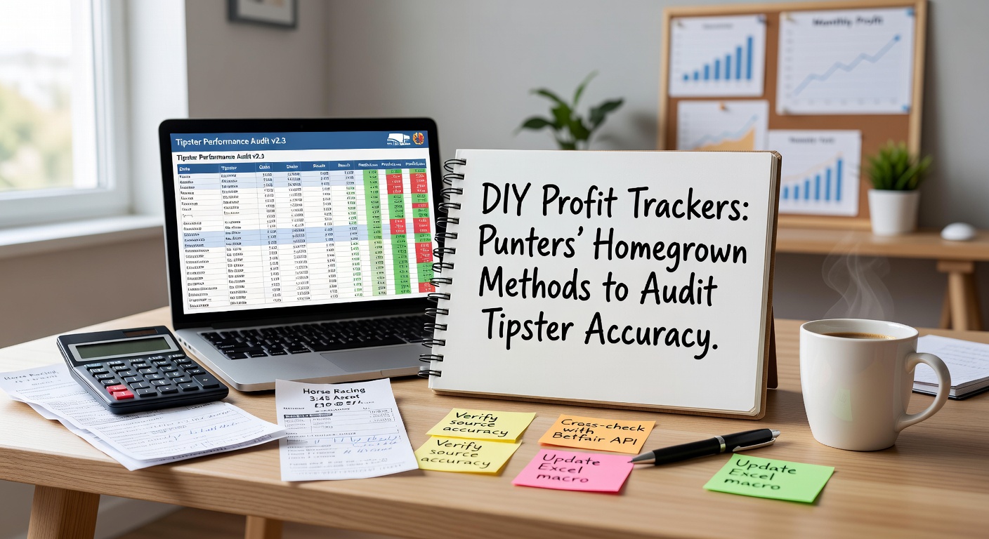 Close-up of smartphone app and notebook showing detailed tipster audit logs with graphs of profit fluctuations