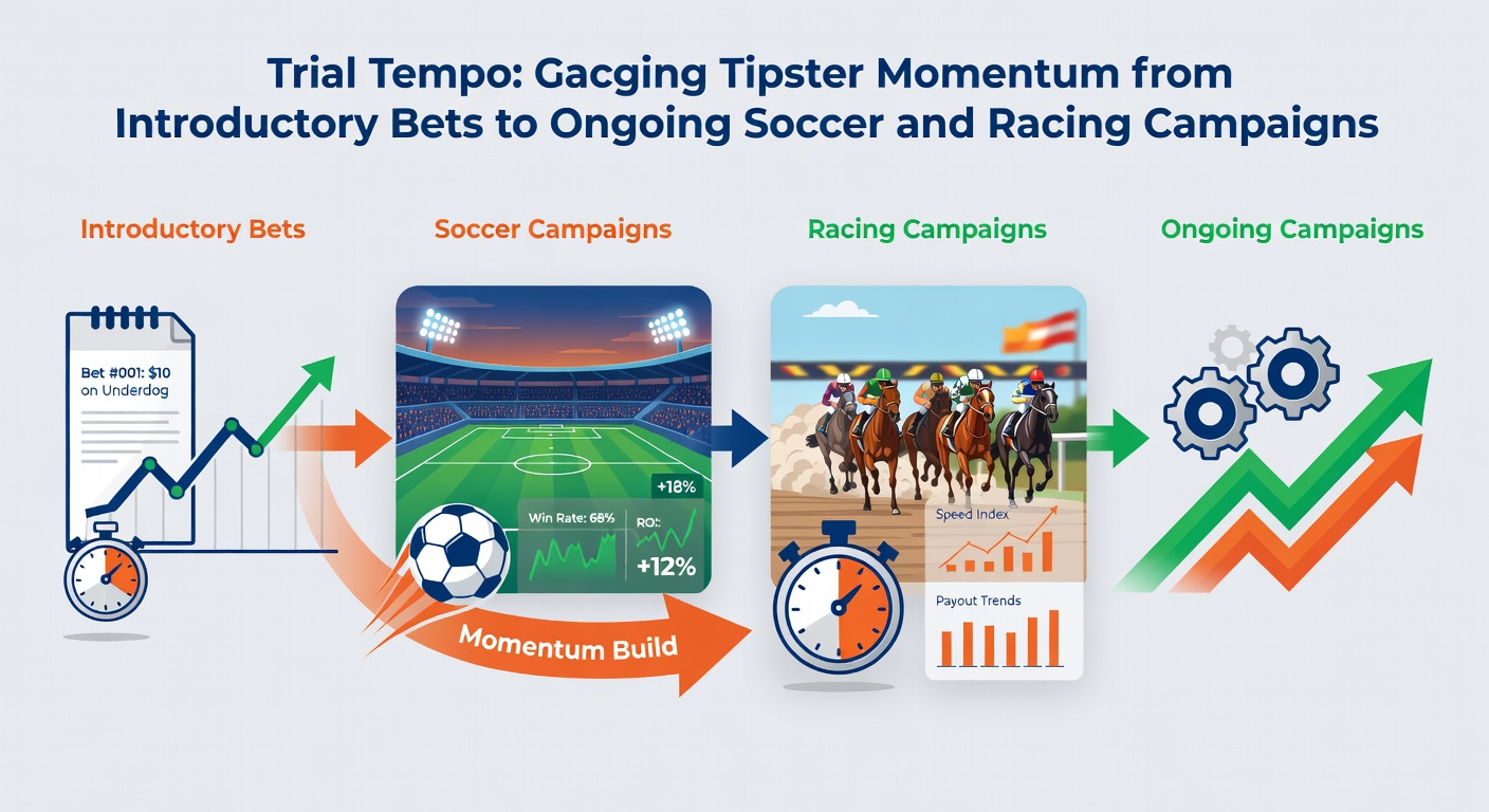 Tipster dashboard displaying momentum metrics from trial phase to six-month campaign in soccer accumulators and racing multiples